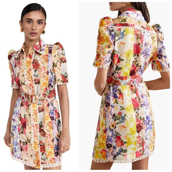 Zimmermann Dresses & Skirts - ZIMMERMANN Wonderland Floral-Printed Linen Shirt Dress